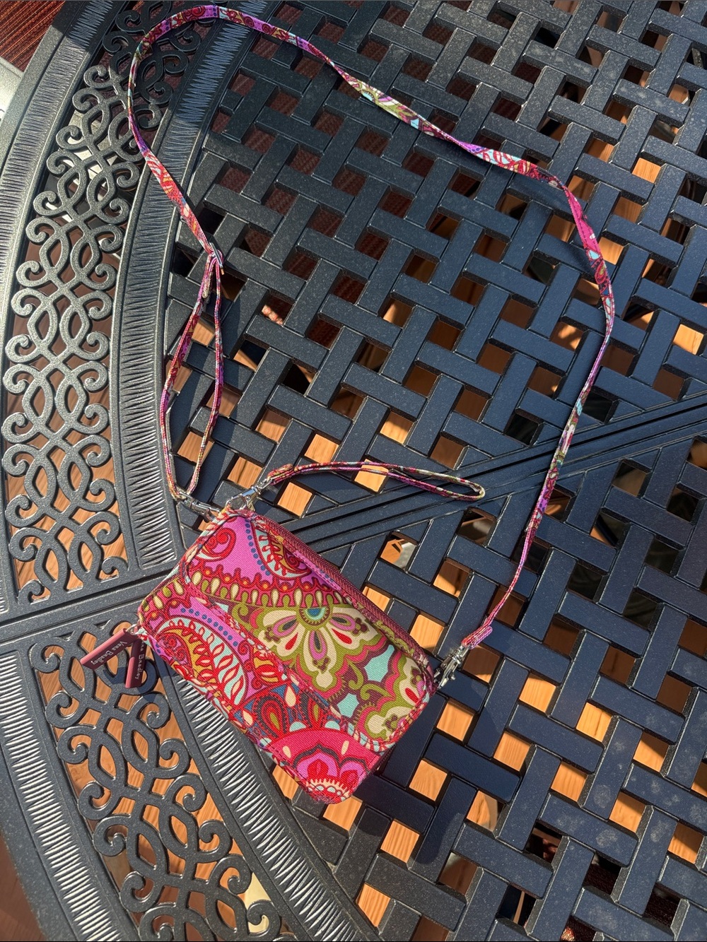 Vera Bradley Pink & Green Paisley Crossbody Bag